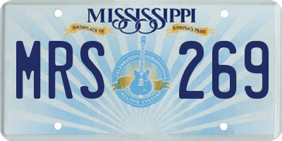 MS license plate MRS269