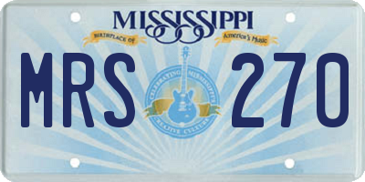 MS license plate MRS270