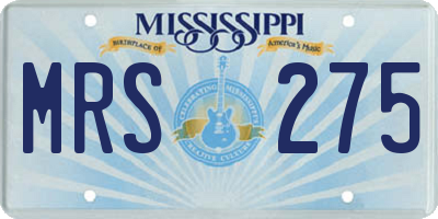 MS license plate MRS275