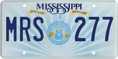 MS license plate MRS277