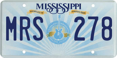 MS license plate MRS278
