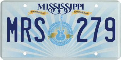 MS license plate MRS279