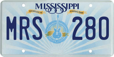 MS license plate MRS280