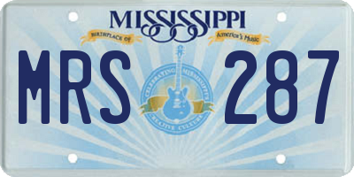 MS license plate MRS287