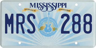 MS license plate MRS288