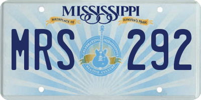 MS license plate MRS292