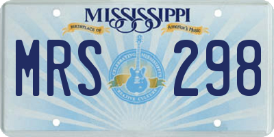 MS license plate MRS298