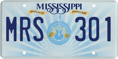 MS license plate MRS301