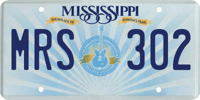 MS license plate MRS302