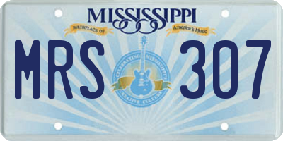 MS license plate MRS307