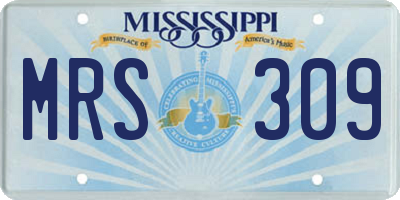 MS license plate MRS309