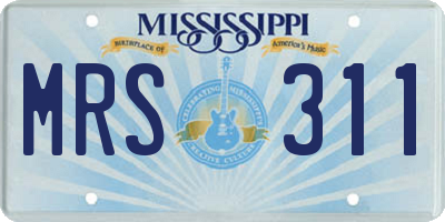 MS license plate MRS311