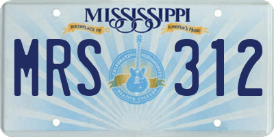 MS license plate MRS312
