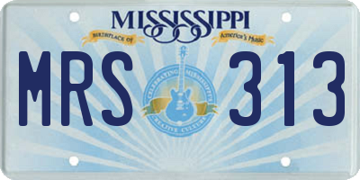 MS license plate MRS313