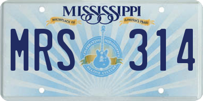 MS license plate MRS314