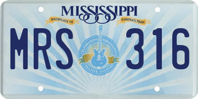 MS license plate MRS316