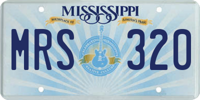 MS license plate MRS320