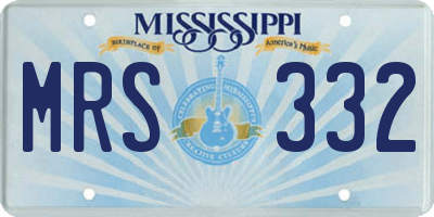 MS license plate MRS332