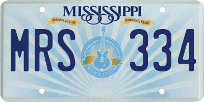 MS license plate MRS334