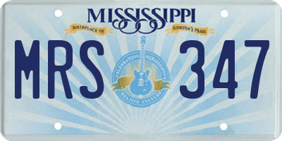 MS license plate MRS347