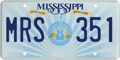 MS license plate MRS351