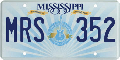 MS license plate MRS352