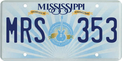 MS license plate MRS353