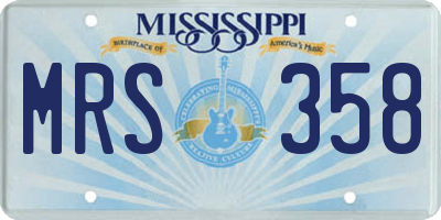 MS license plate MRS358