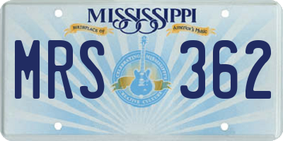 MS license plate MRS362