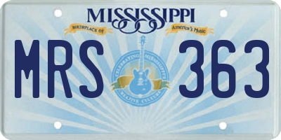 MS license plate MRS363