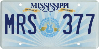 MS license plate MRS377