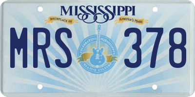 MS license plate MRS378