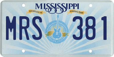 MS license plate MRS381