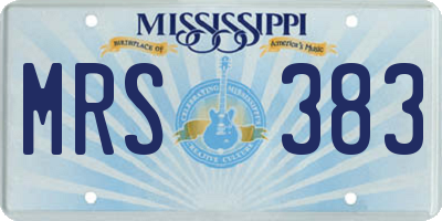 MS license plate MRS383