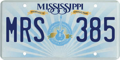 MS license plate MRS385