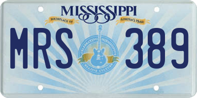 MS license plate MRS389