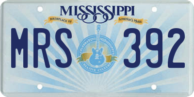 MS license plate MRS392