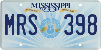 MS license plate MRS398