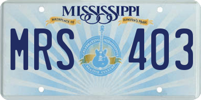 MS license plate MRS403