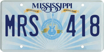 MS license plate MRS418