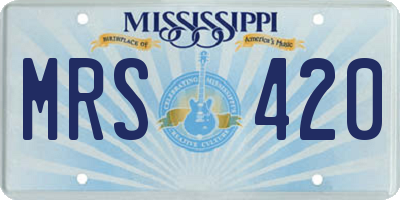 MS license plate MRS420