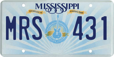 MS license plate MRS431
