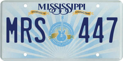 MS license plate MRS447