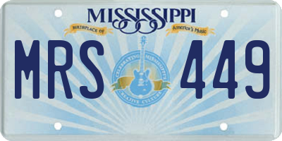 MS license plate MRS449