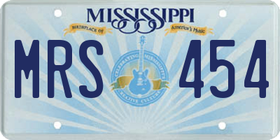 MS license plate MRS454