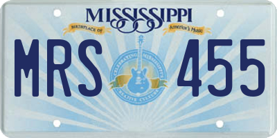 MS license plate MRS455
