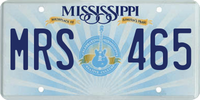 MS license plate MRS465