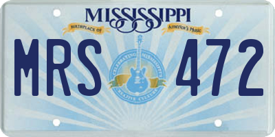 MS license plate MRS472