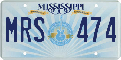 MS license plate MRS474