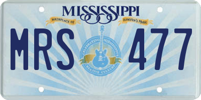 MS license plate MRS477